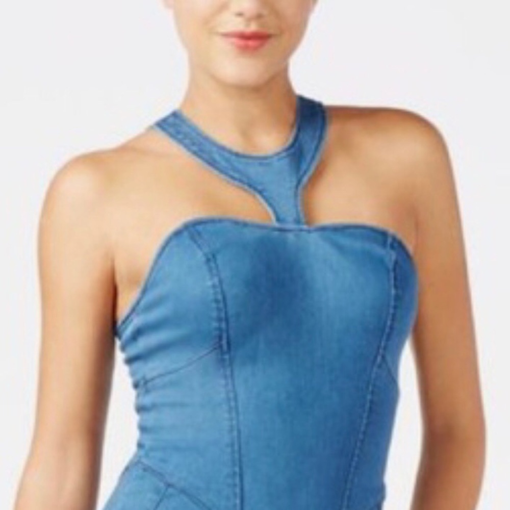 Guess denim dress NWT halter style size 12